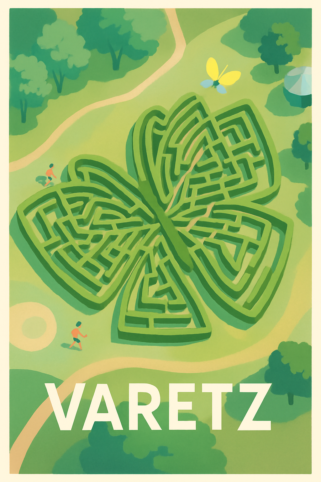 Affiche Varetz — L'enchanteur labyrinthe en forme de papillon · poster d'art de Varetz