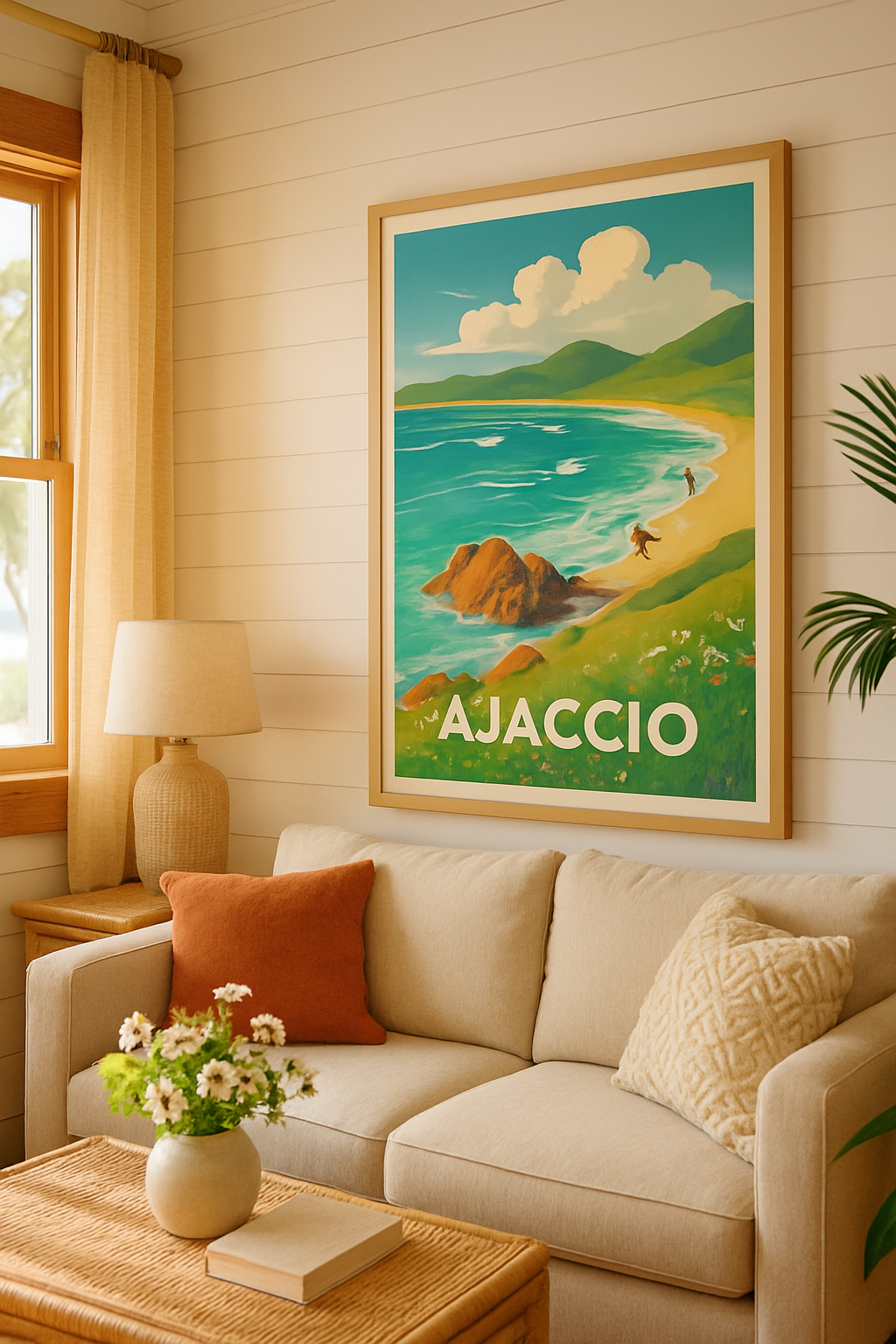 Corse-du-Sud France Affiche de Ajaccio - Évasion et nature méditerranéenne