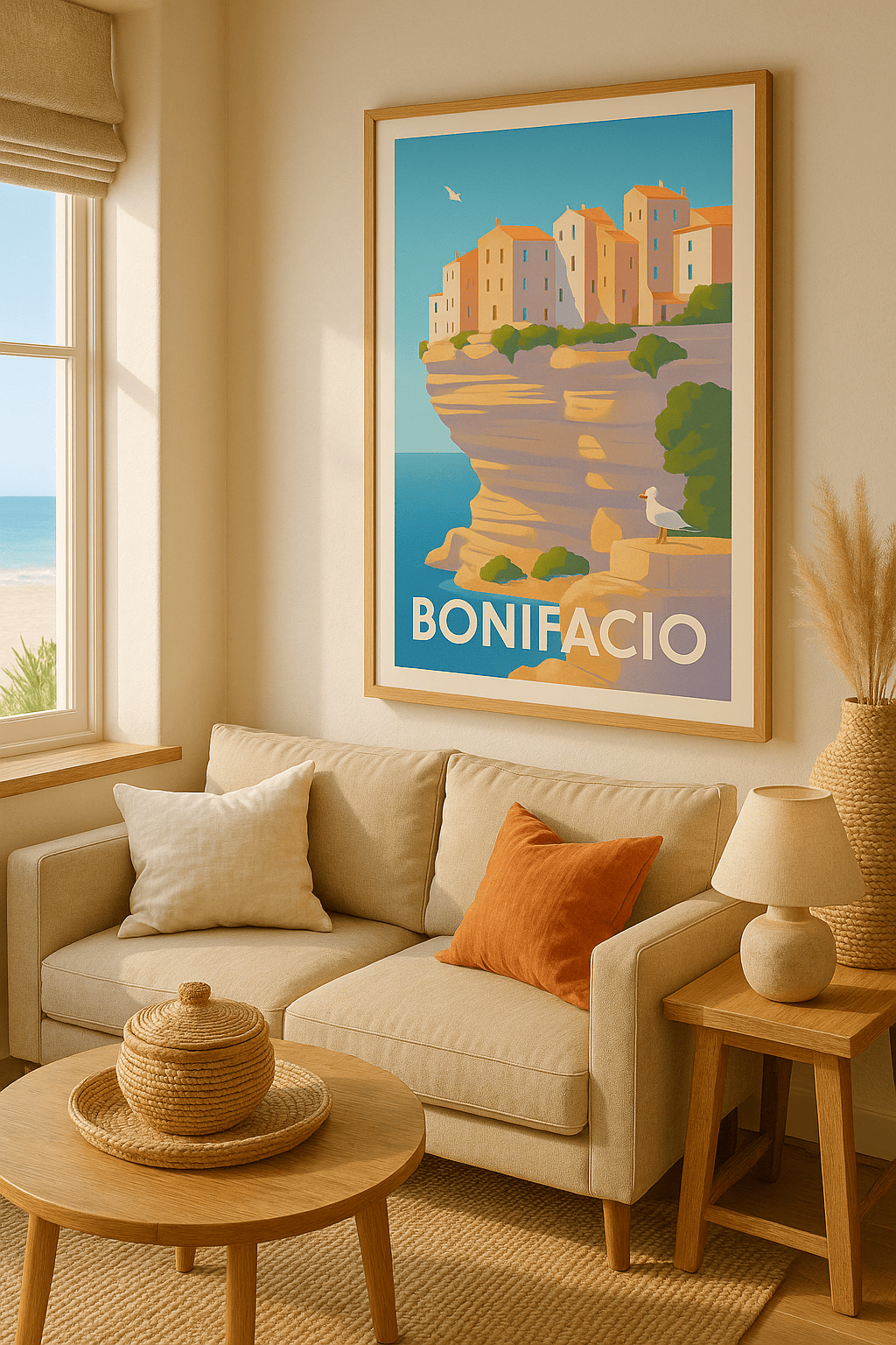 Corse-du-Sud France Affiche de Bonifacio - Le charme spectaculaire des falaises corses