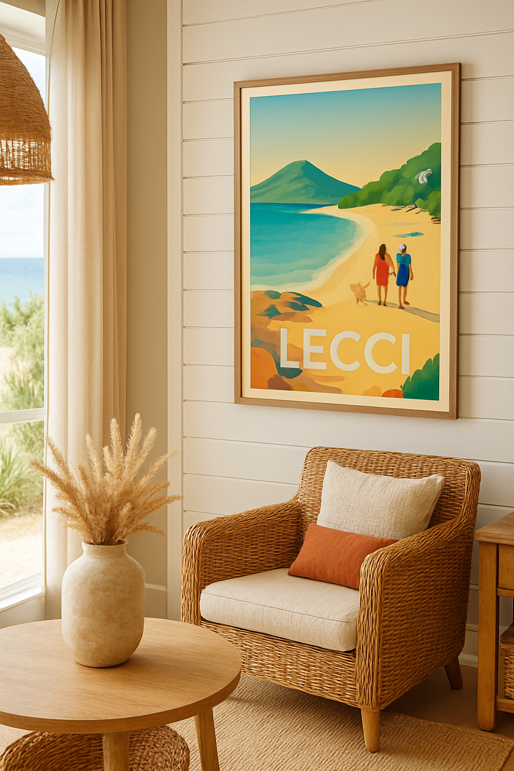 Corse-du-Sud France Affiche de Lecci - Balade romantique en bord de mer