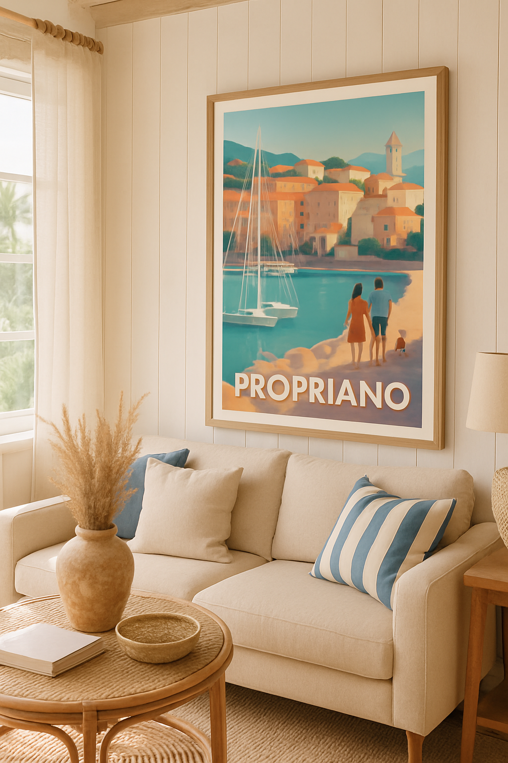 Corse-du-Sud France Affiche de Propriano - Escapade en bord de mer Corse