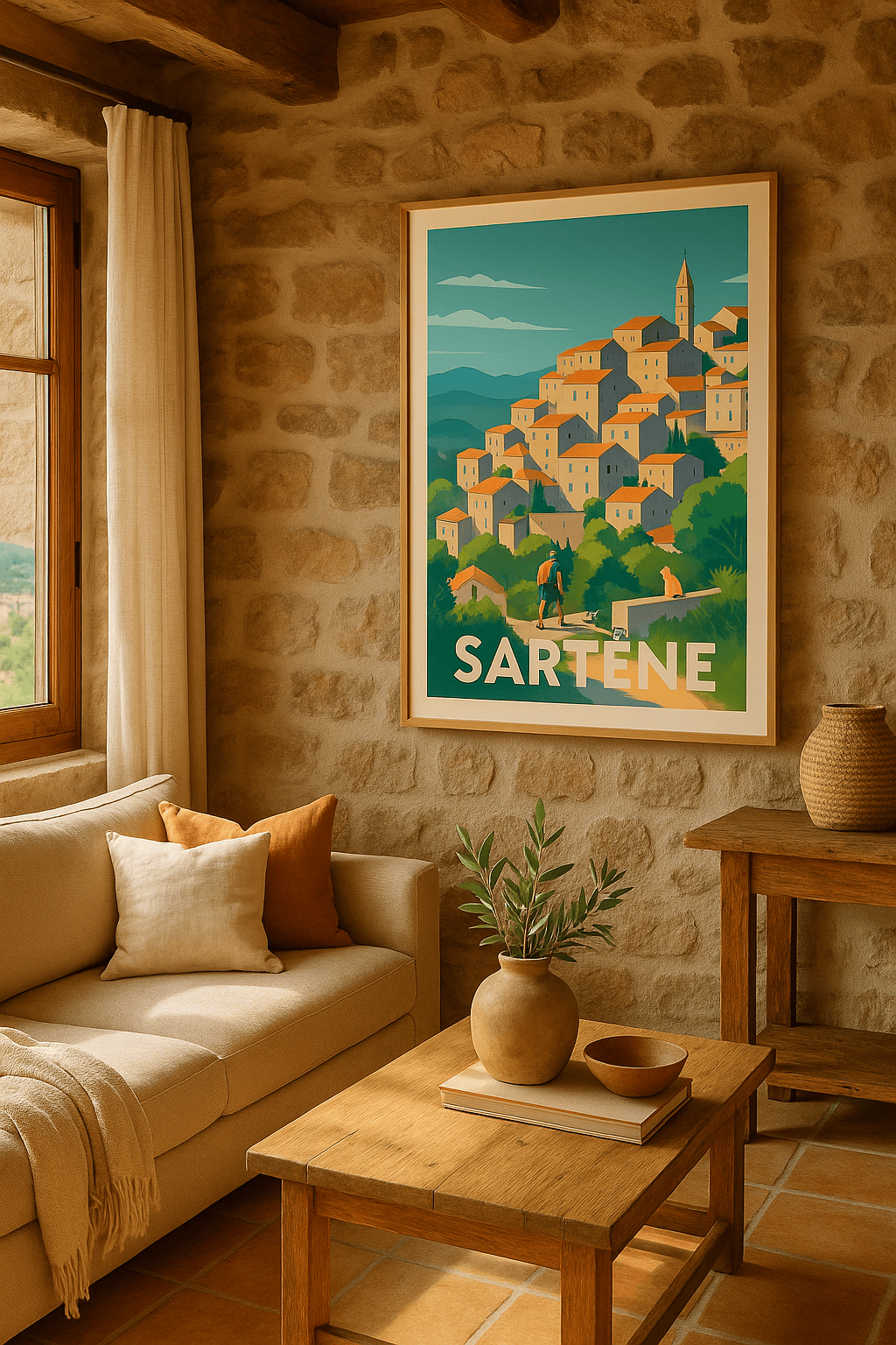 Corse-du-Sud France Affiche de Sartène - Le charme authentique de la Corse méridionale