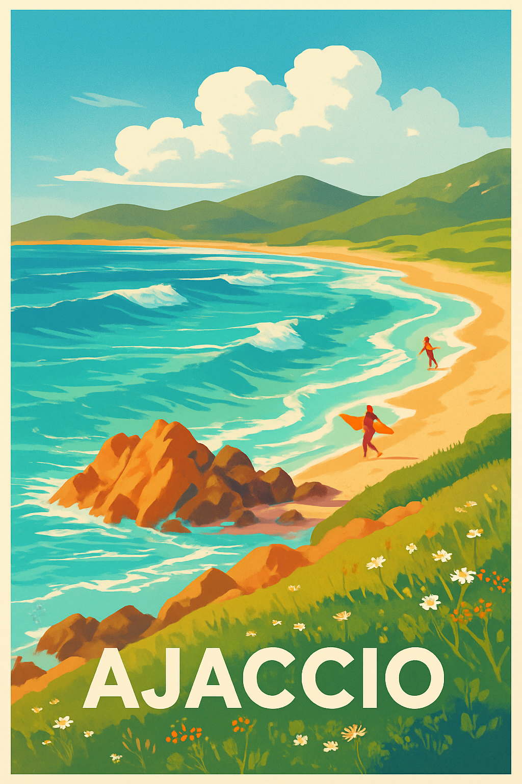 Corse-du-Sud France Pas de Cadre / 20 × 30cm Affiche de Ajaccio - Évasion et nature méditerranéenne