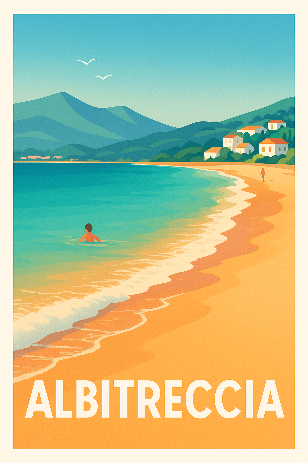 Corse-du-Sud France Pas de Cadre / 20 × 30cm Affiche de Albitreccia - Évasion Balnéaire en Méditerranée
