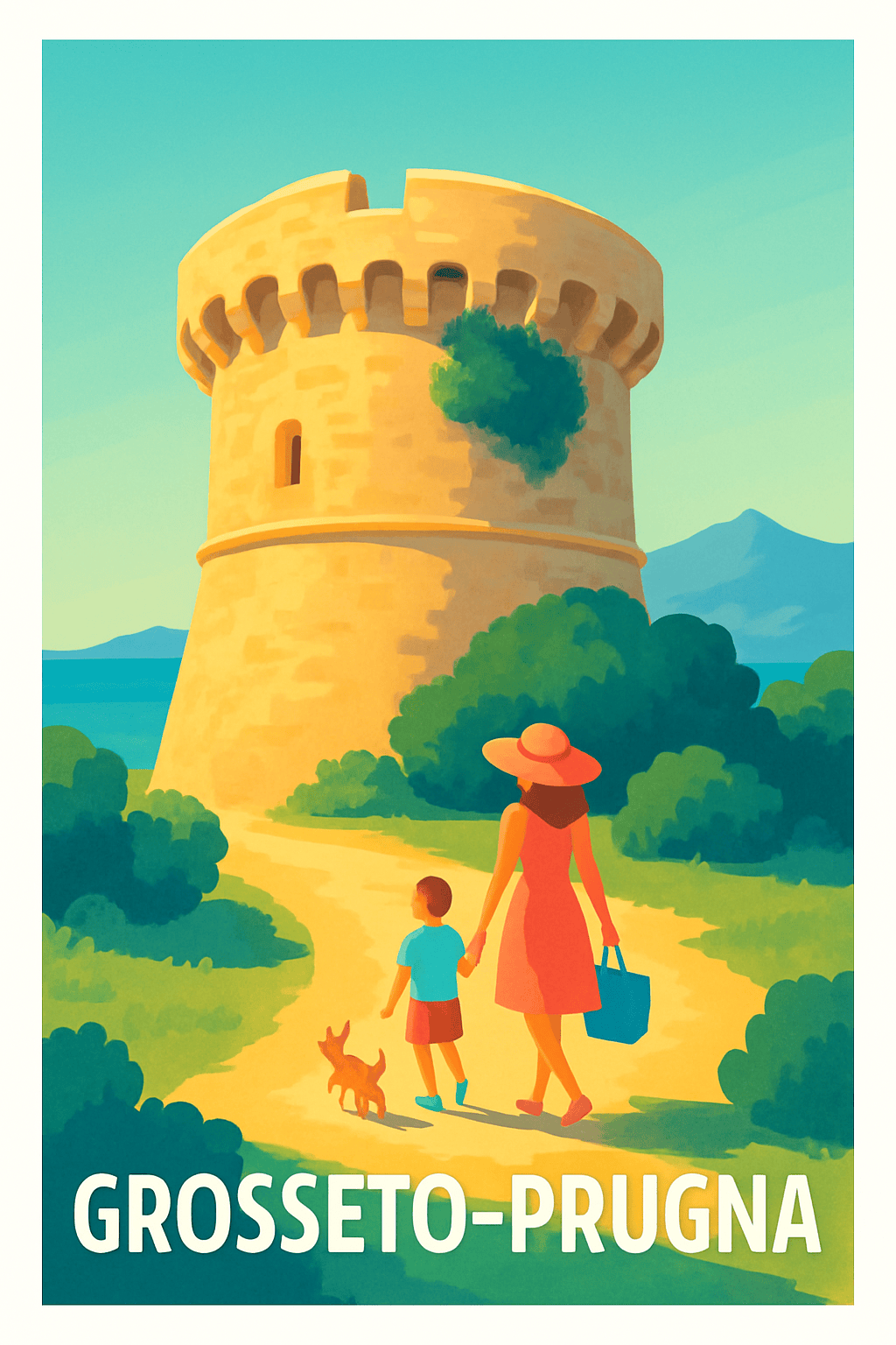 Corse-du-Sud France Pas de Cadre / 20 × 30cm Affiche de Grosseto-Prugna - Escapade ensoleillée en Corse