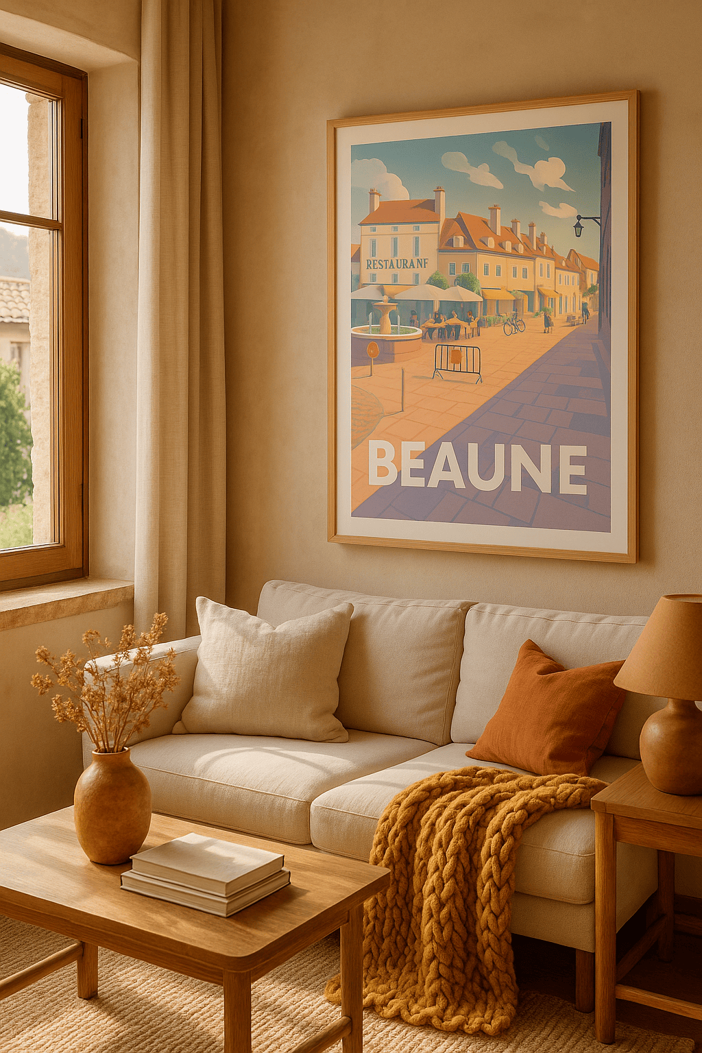 Côte-d'Or France Affiche de Beaune - L'art de vivre en terrasse