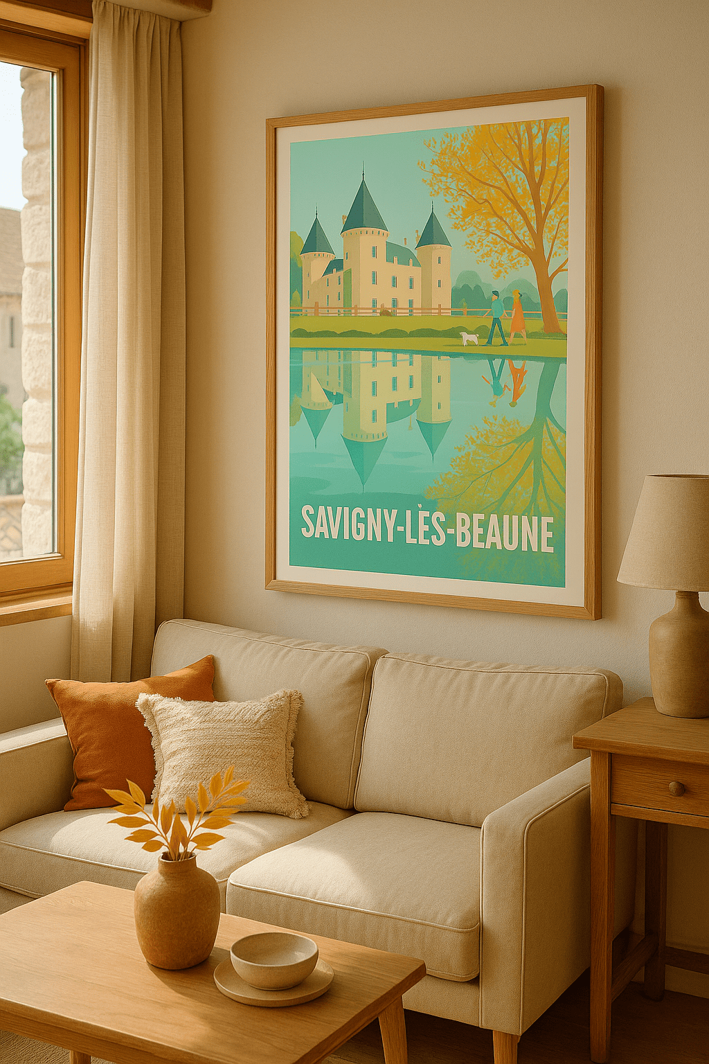 Affiche Savigny-Lès-Beaune — Charme et Reflets d'Automne · poster d'art de Savigny-Lès-Beaune