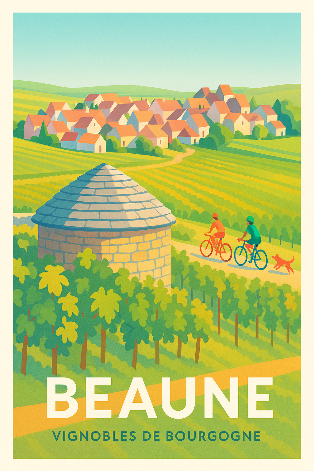 Côte-d'Or France Pas de Cadre / 20 × 30cm Affiche de Beaune - Charme et vignobles de Bourgogne