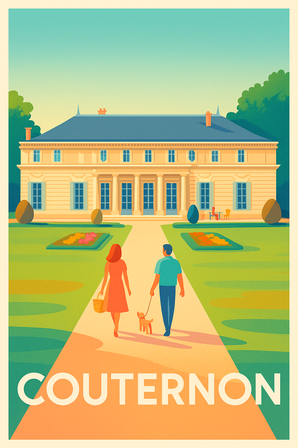 Côte-d'Or France Pas de Cadre / 20 × 30cm Affiche de Couternon - Promenade bucolique au château