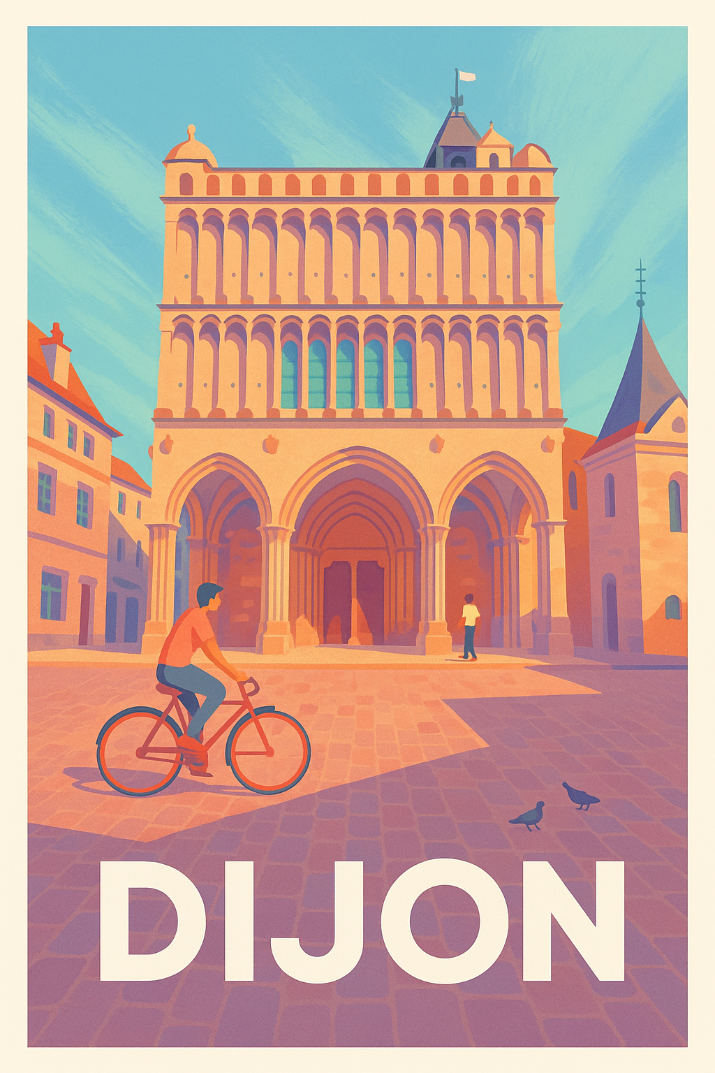 Côte-d'Or France Pas de Cadre / 20 × 30cm Affiche de Dijon - Charme historique et douceur de vivre