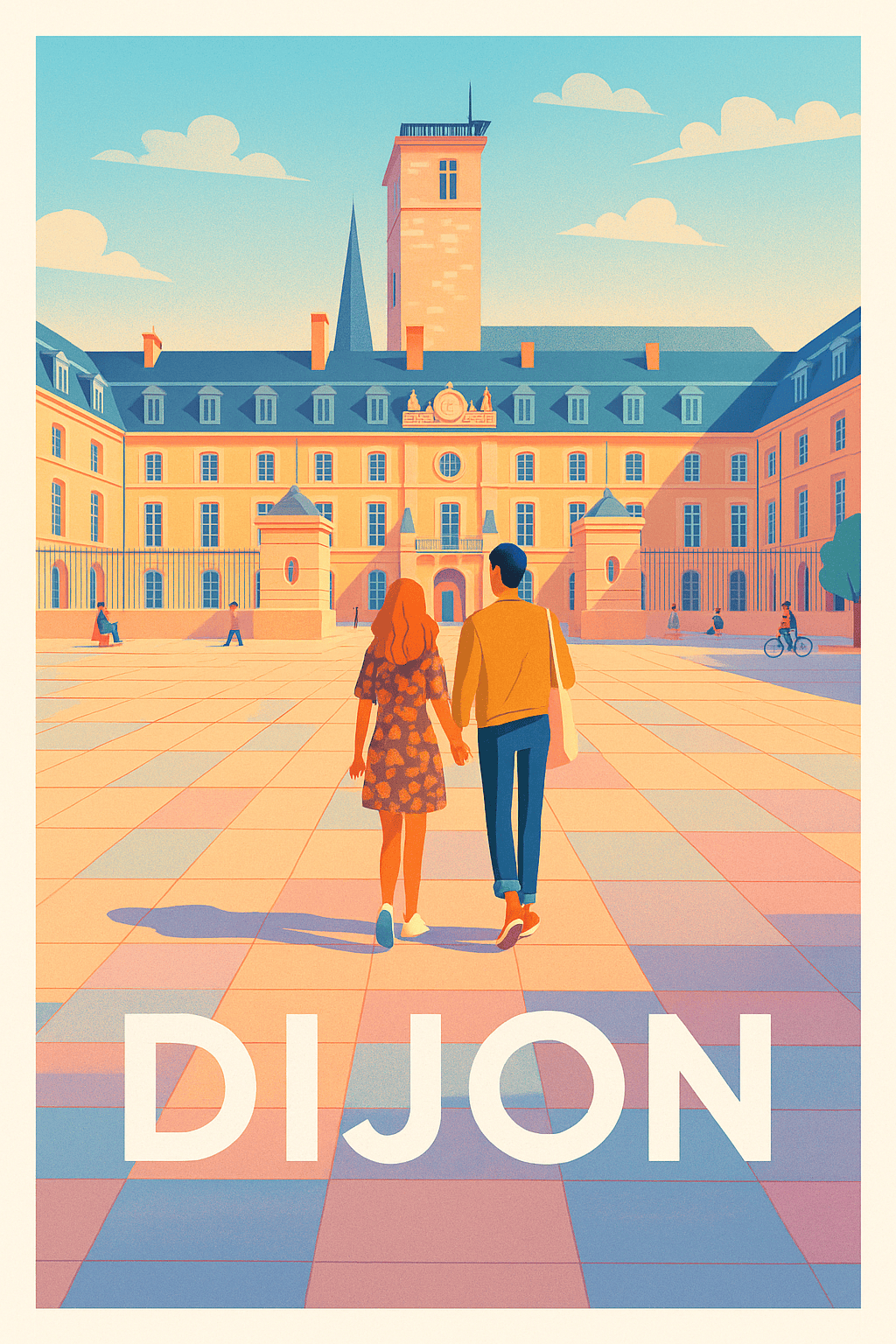 Côte-d'Or France Pas de Cadre / 20 × 30cm Affiche de Dijon - Une balade romantique au cœur de la ville