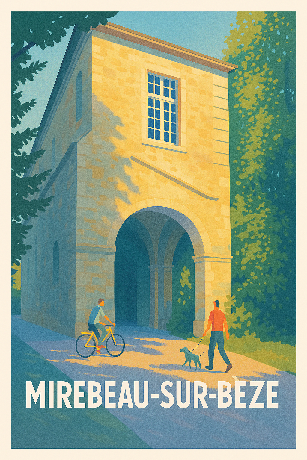 Affiche Mirebeau-sur-Bèze — Charme et sérénité au fil de l'eau · poster d'art de Mirebeau-sur-Bèze
