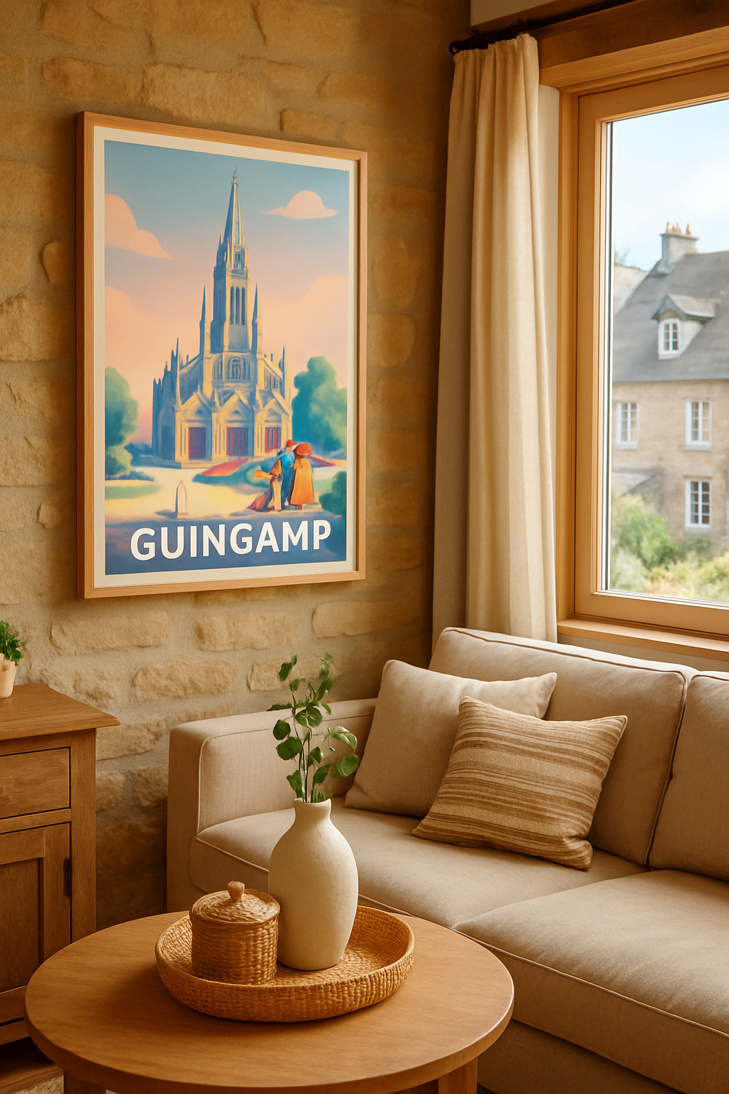 Affiche Guingamp — Charme et sérénité bretonne · poster d'art de Guingamp