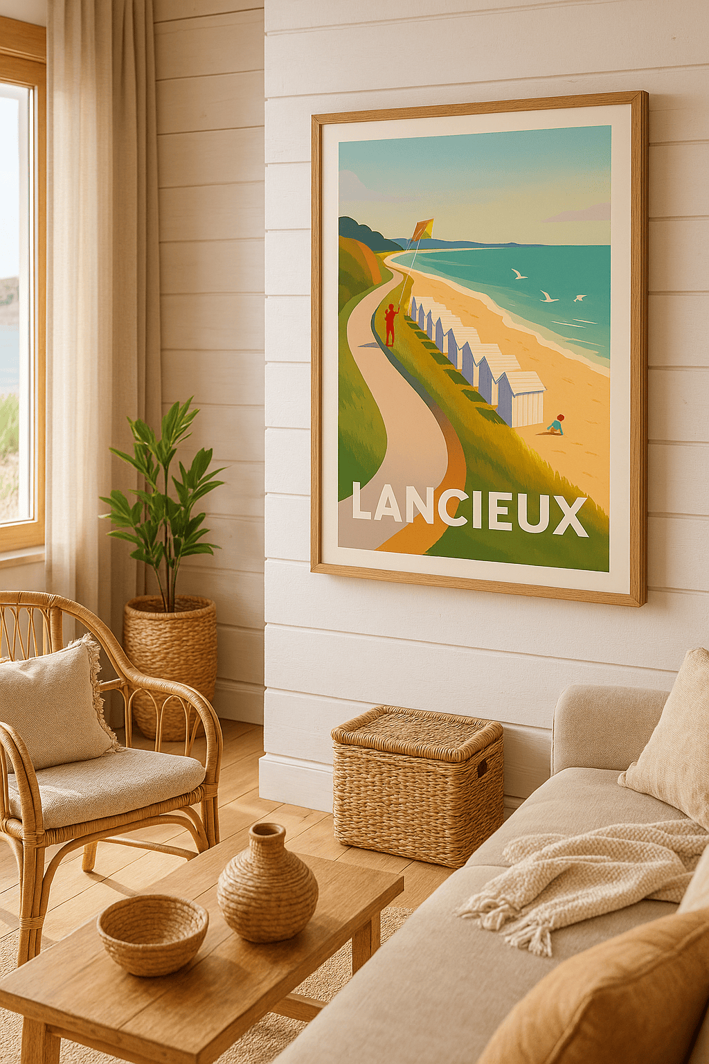Côtes-d'Armor France Affiche de Lancieux - Escapade en bord de mer