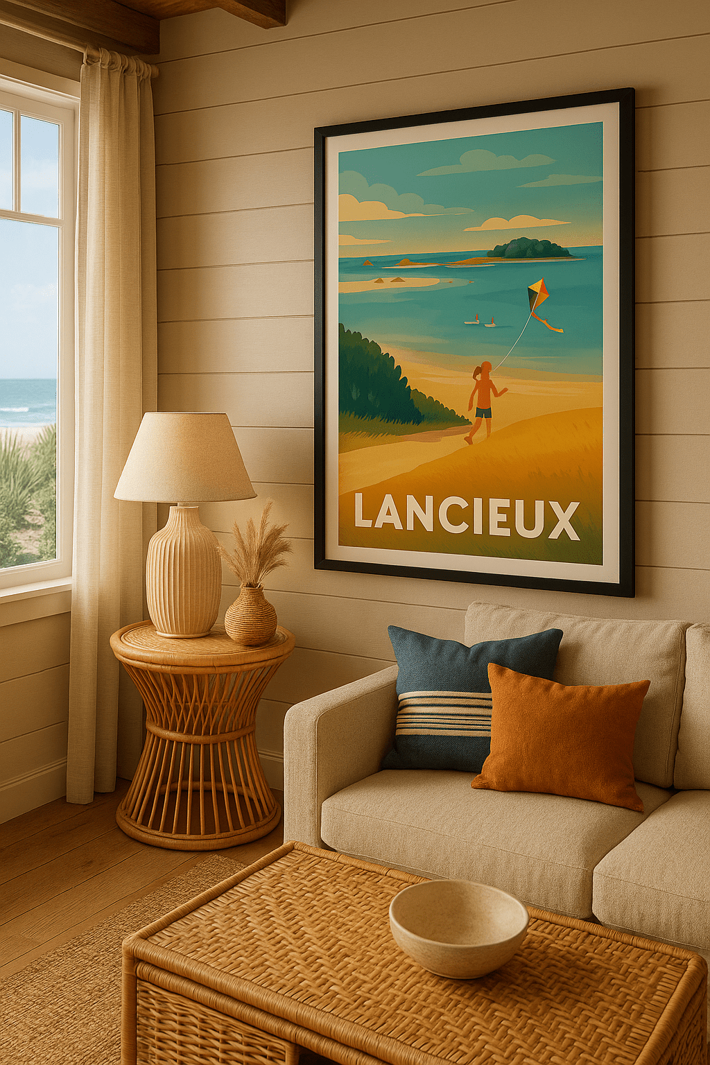 Côtes-d'Armor France Affiche de Lancieux - Sérénité et liberté au bord de la mer