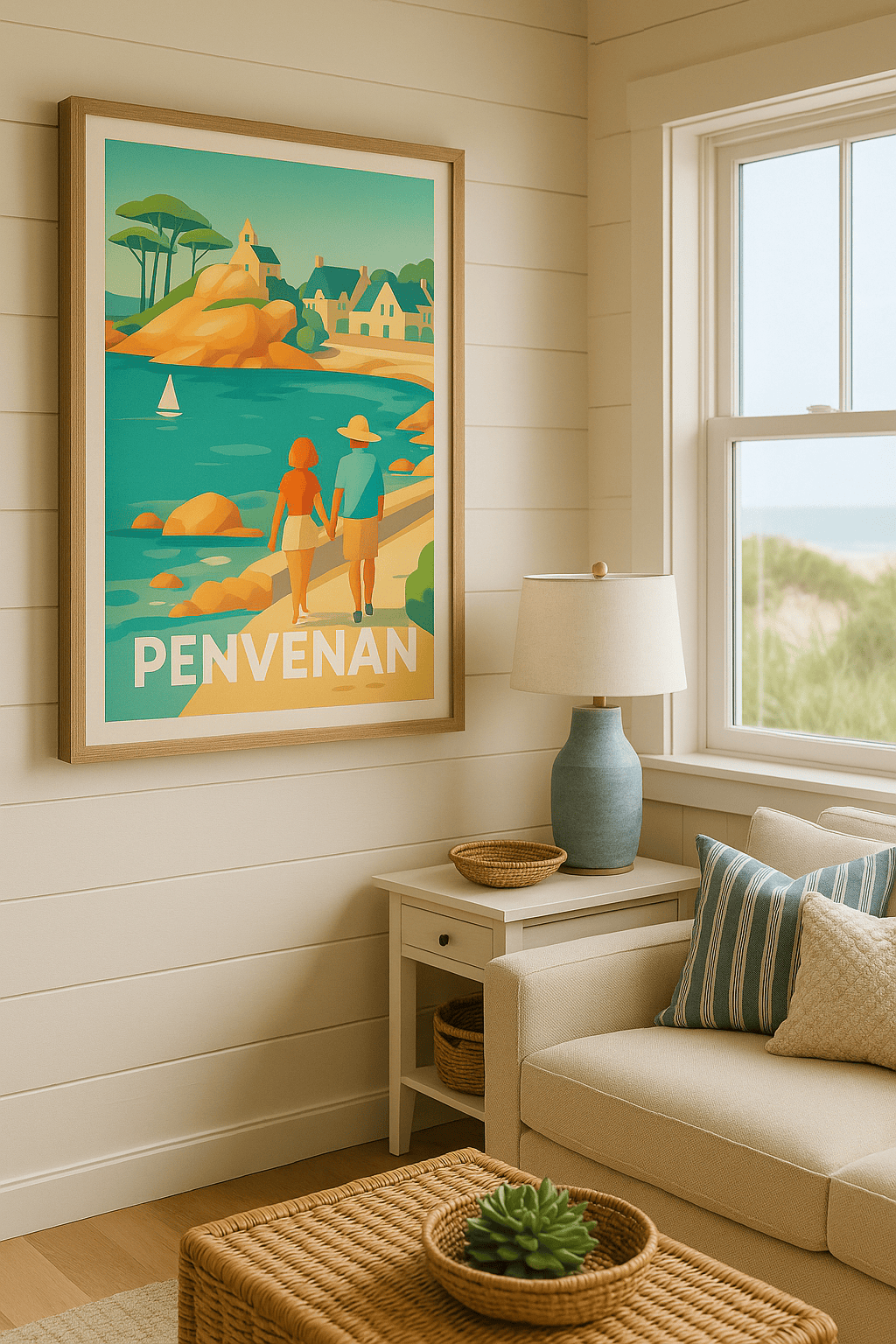 Affiche Penvenan — Balade romantique au bord de l'eau · poster d'art de Penvenan