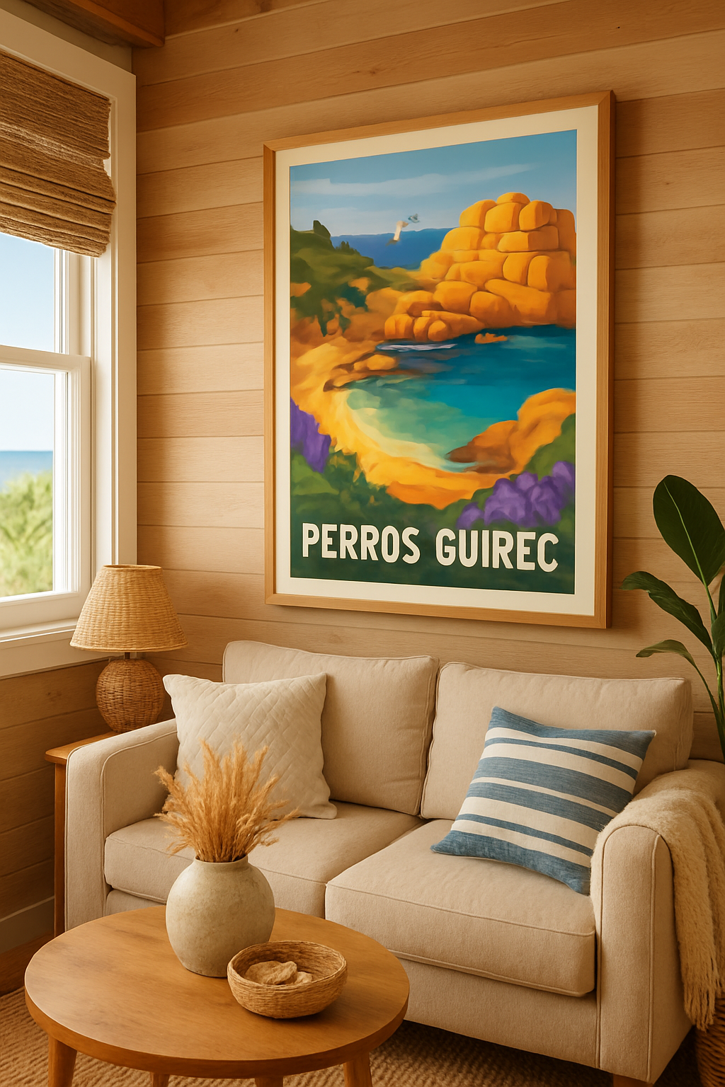 Côtes-d'Armor France Affiche de Perros-Guirec - Escapade bucolique sur la Côte de Granit Rose