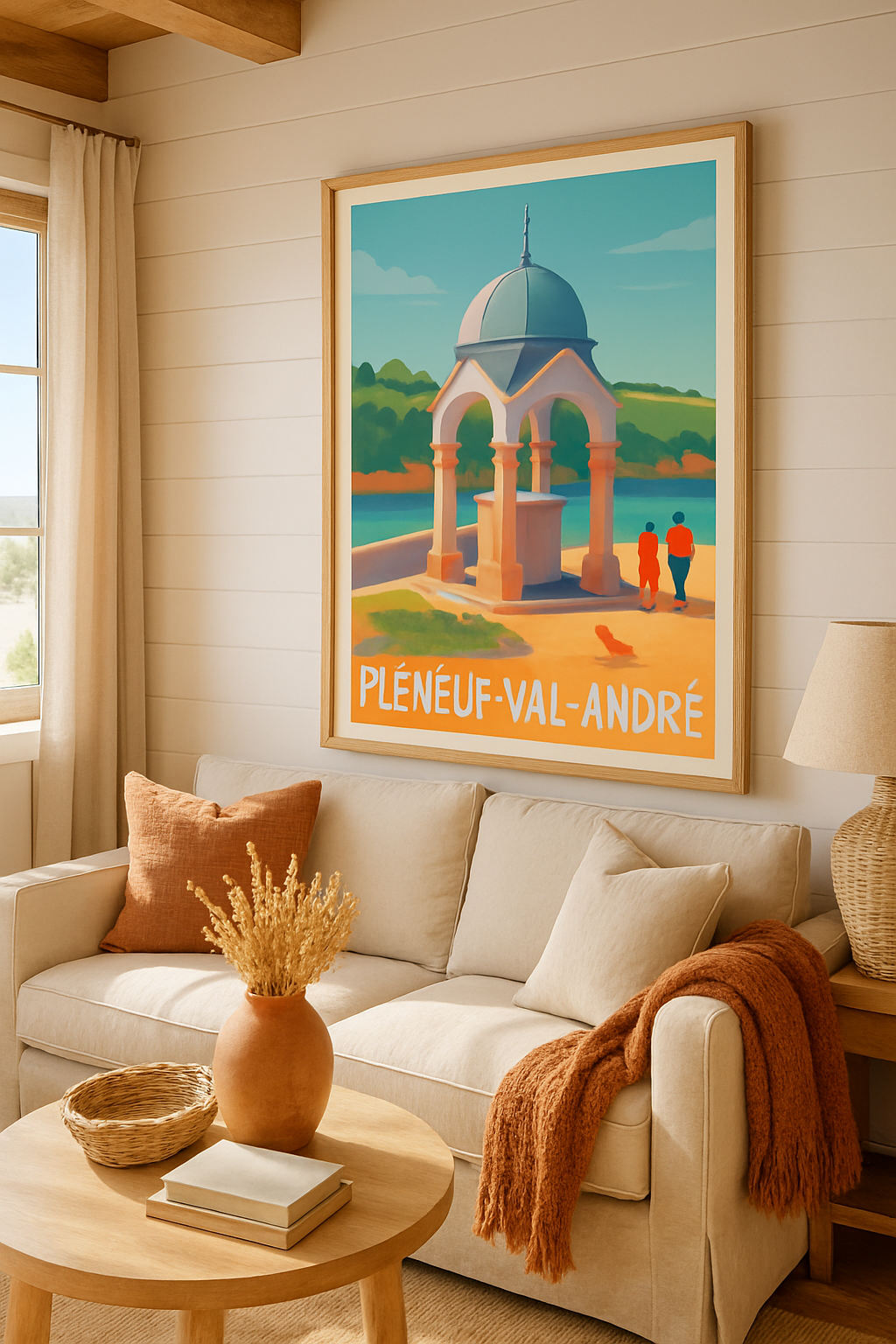 Affiche Pléneuf-Val-André — Escapade romantique en bord de mer · poster d'art de Pléneuf-Val-André