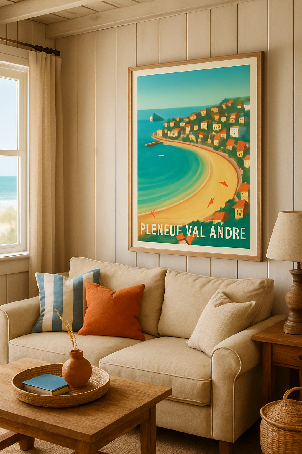 Côtes-d'Armor France Affiche de Pléneuf-Val-André - Évasion et douceur en bord de mer