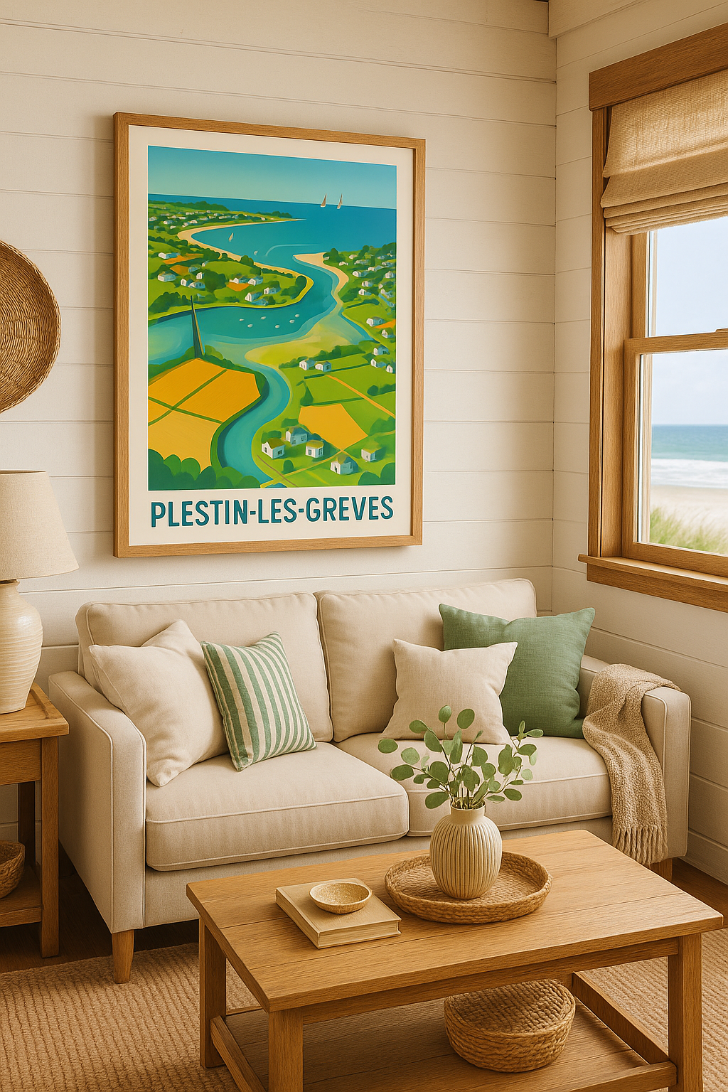 Côtes-d'Armor France Affiche de Plestin-les-Grèves - Charme maritime et paysages bretons