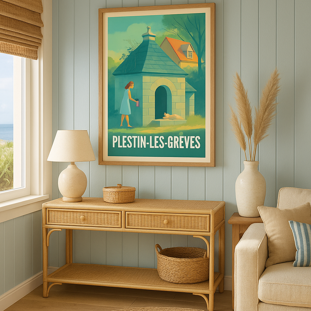 Côtes-d'Armor France Affiche de Plestin-les-Grèves - Sérénité et charme breton