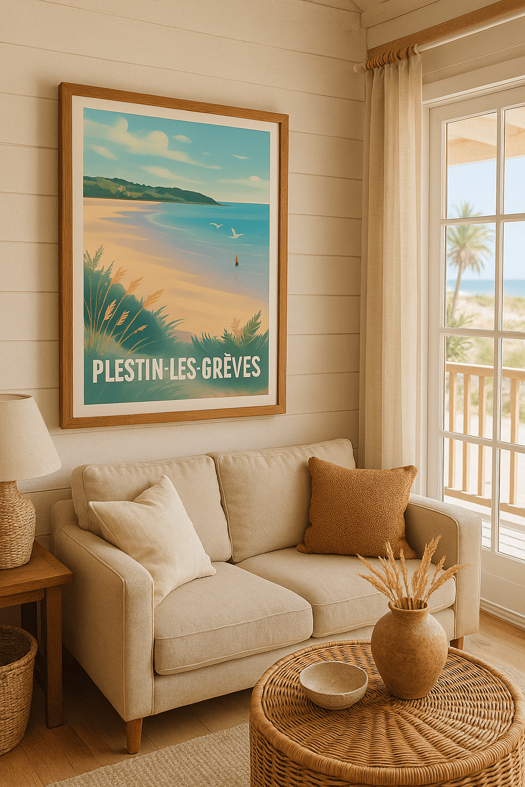 Côtes-d'Armor France Affiche de Plestin-les-Grèves - Sérénité et douceur bretonne