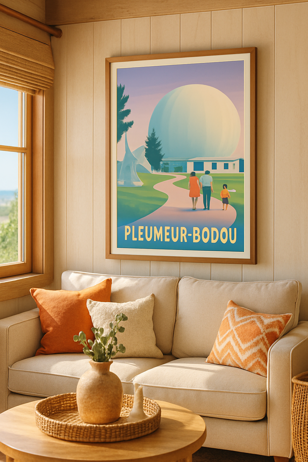 Affiche Pleumeur-Bodou — Voyage au cœur des ondes · poster d'art de Pleumeur-Bodou