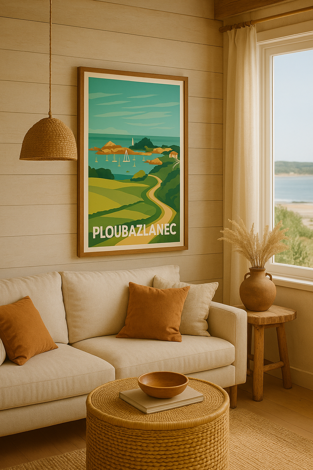Côtes-d'Armor France Affiche de Ploubazlanec - Escapade maritime et campagne bretonne