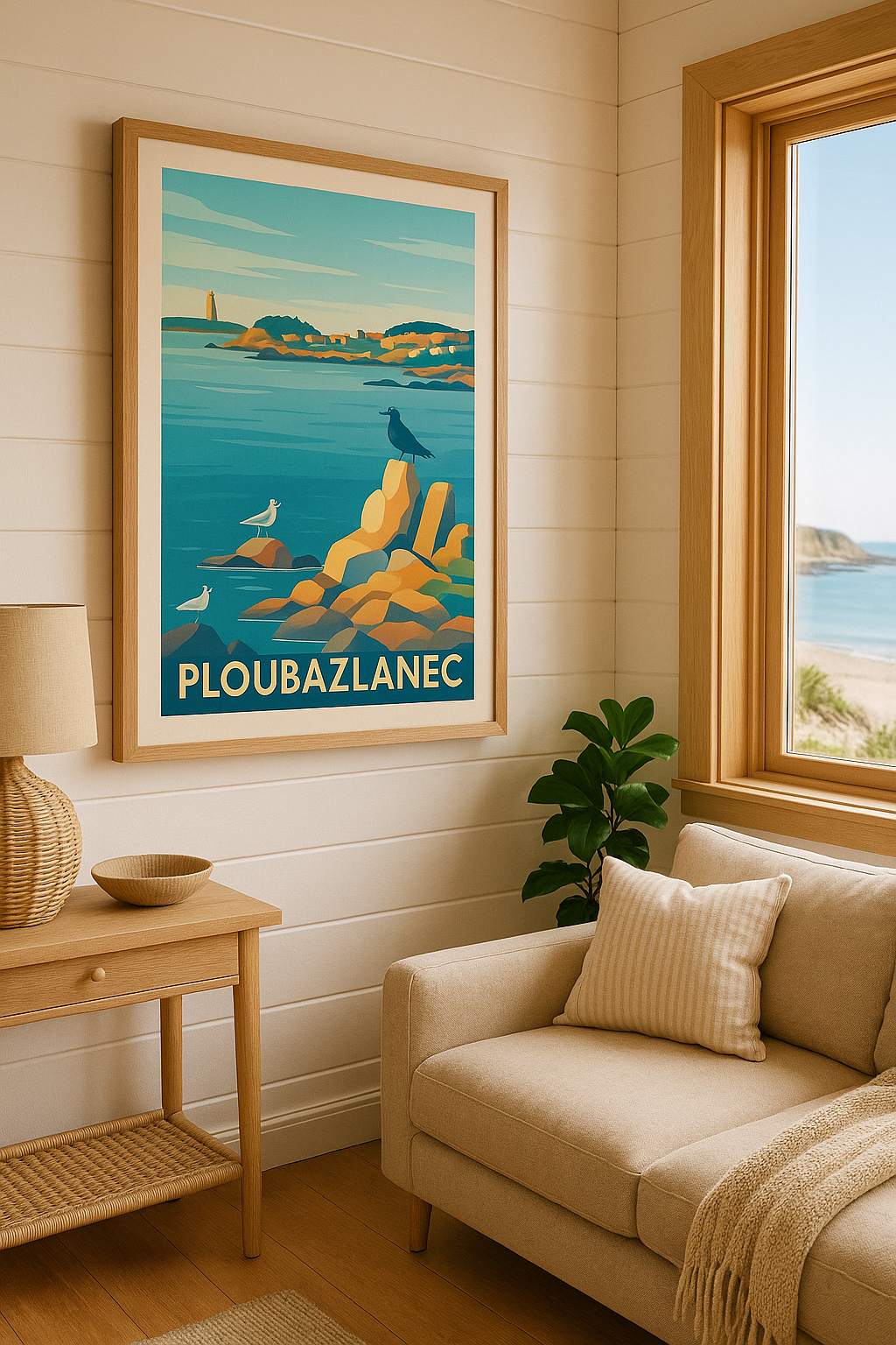 Côtes-d'Armor France Affiche de Ploubazlanec - Sérénité côtière bretonne