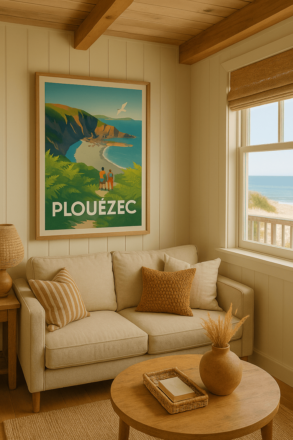 Côtes-d'Armor France Affiche de Plouézec - Évasion et nature en Bretagne