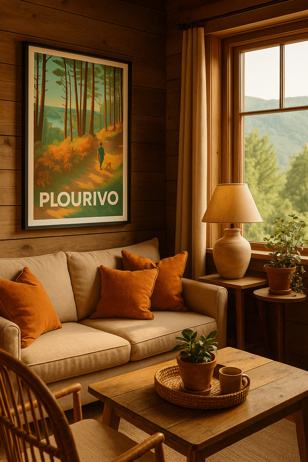 Côtes-d'Armor France Affiche de Plourivo - Échappée nature en forêt bretonne