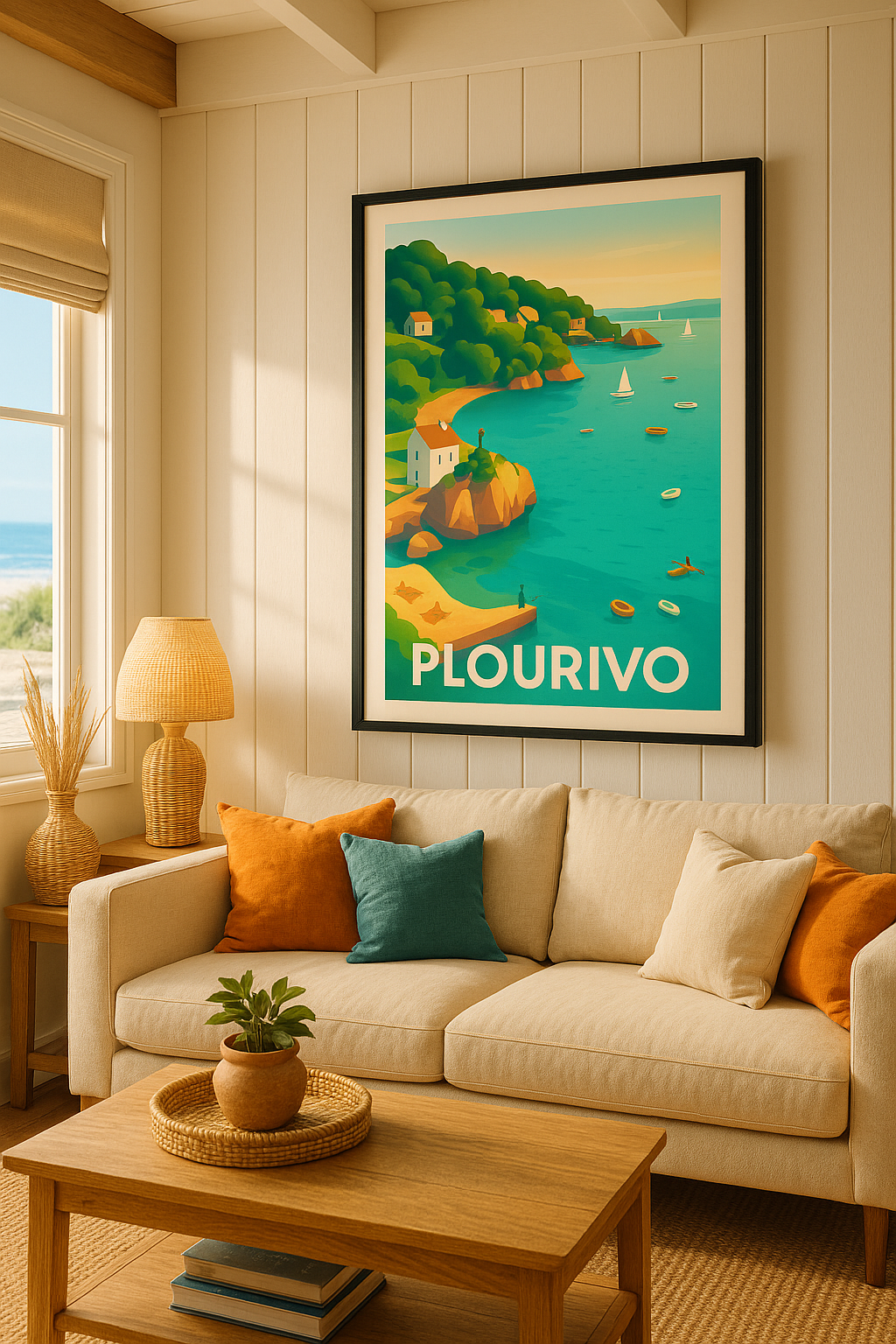 Affiche Plourivo — Évasion et calme côtier · poster d'art de Plourivo