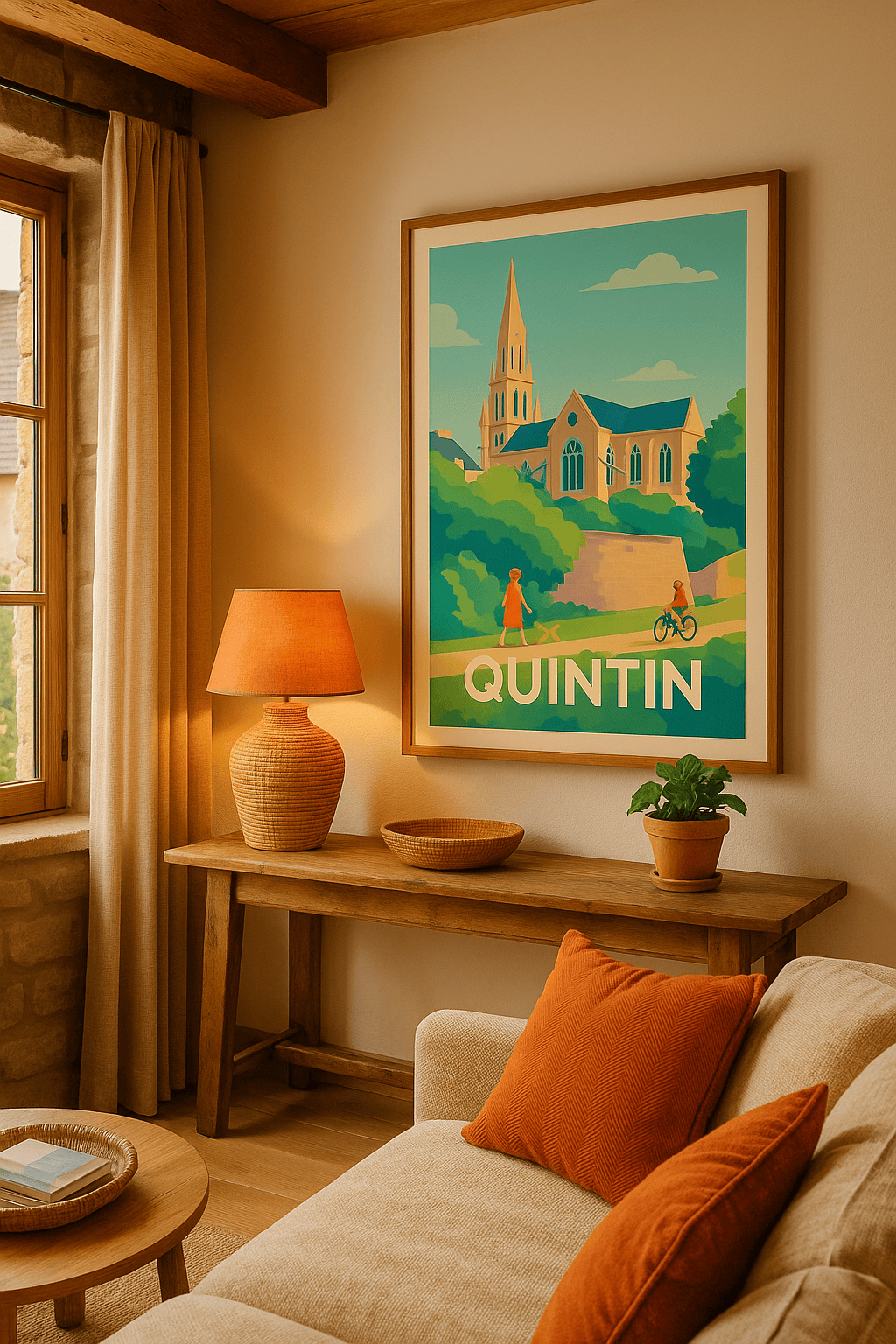 Affiche Quintin — Charme et sérénité à l'ombre de la vieille église · poster d'art de Quintin