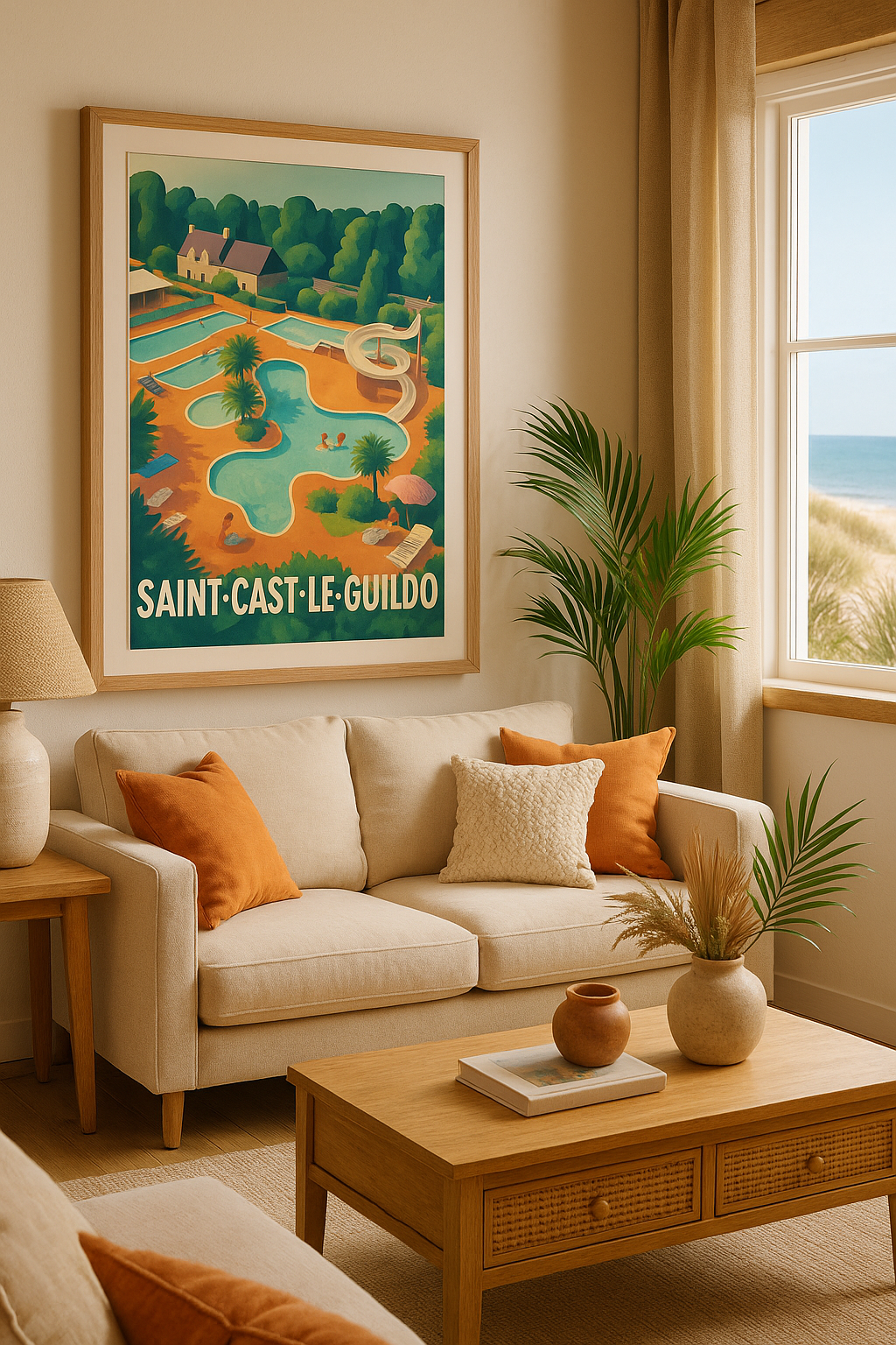 Affiche Saint-Cast-le-Guildo — Évasion estivale au bord de la piscine · poster d'art de Saint-Cast-le-Guildo