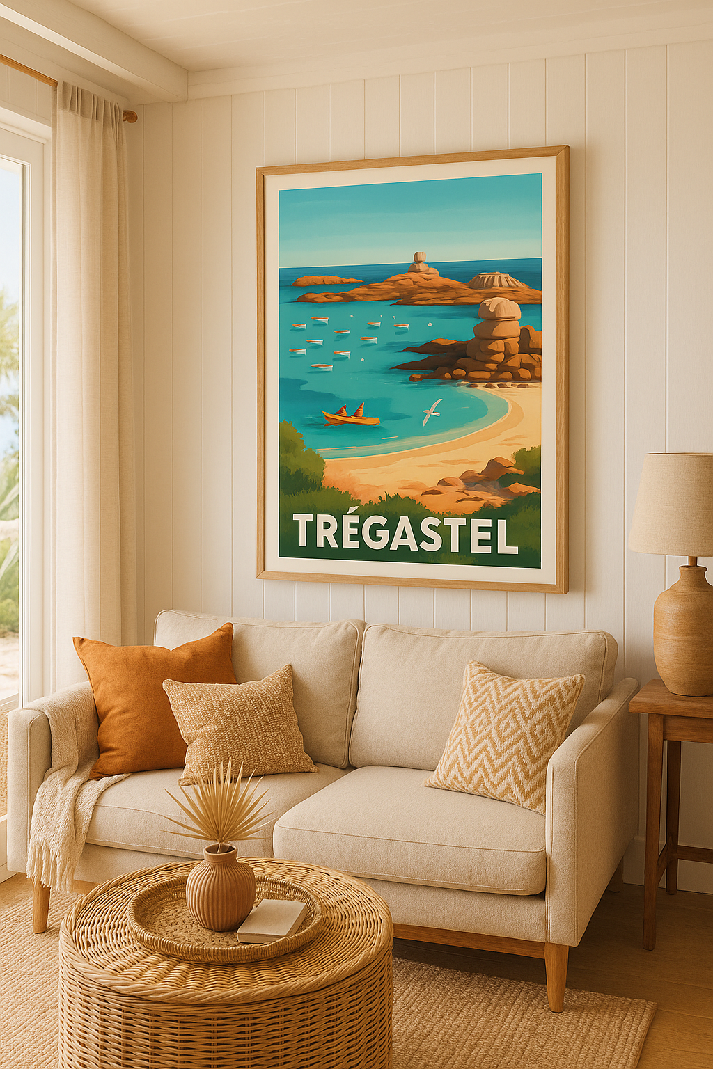 Côtes-d'Armor France Affiche de Trégastel - Évasion sur la côte bretonne