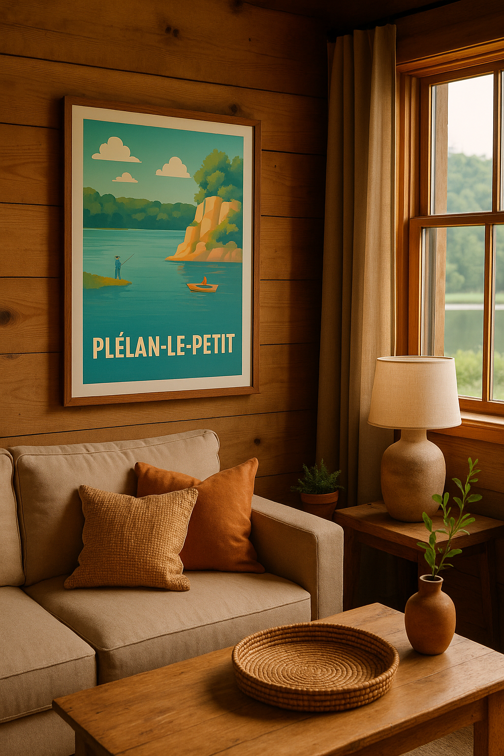 Affiche Plélan-le-Petit — Sérénité au fil de l'eau · poster d'art de Plélan-le-Petit