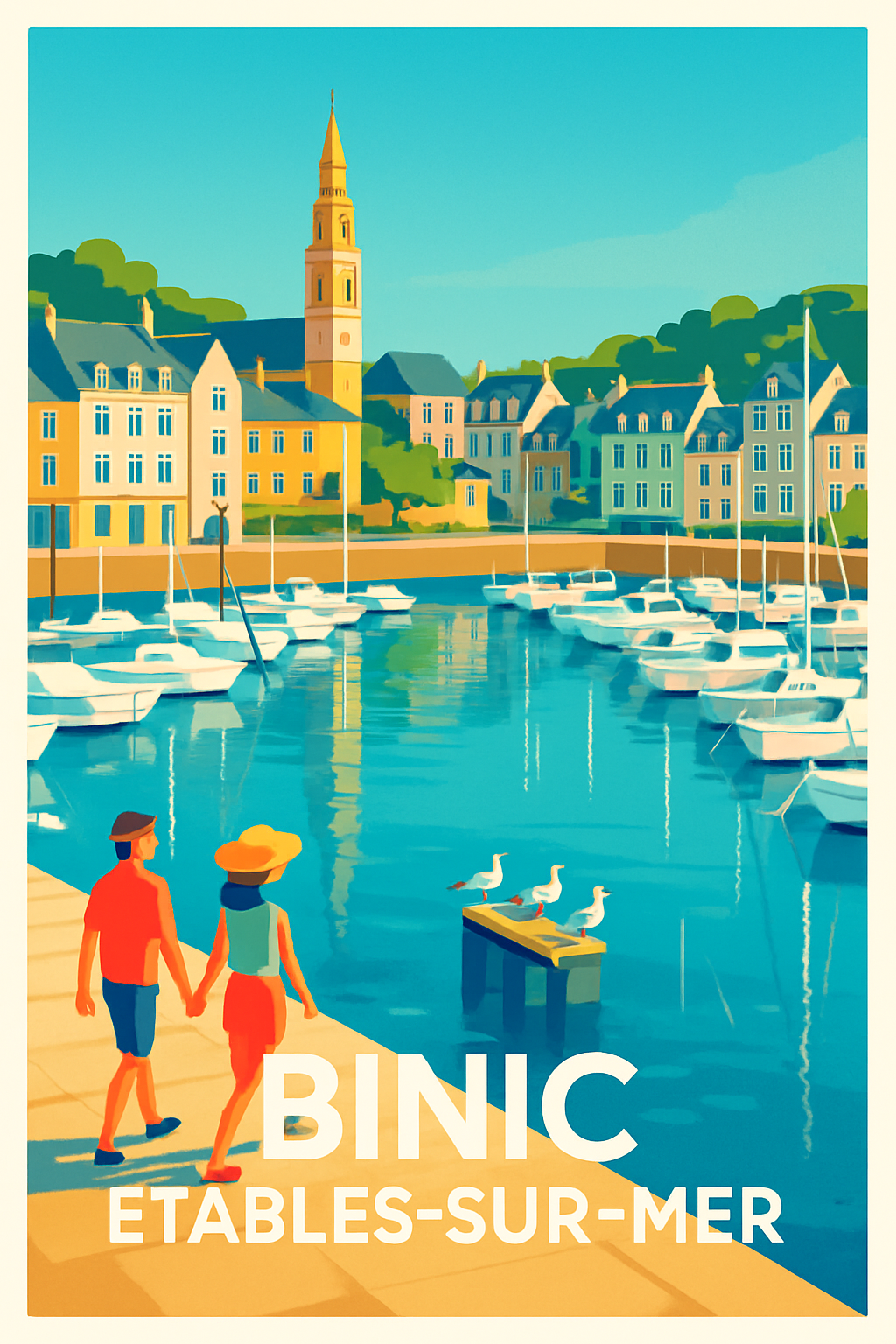 Affiche Binic — Escapade romantique au bord de l'eau · poster d'art de Binic