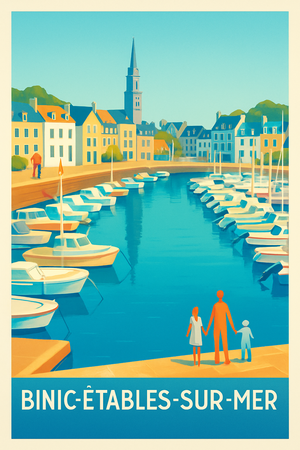 Affiche Binic-Étables-sur-Mer — Charme côtier et douceur de vie · poster d'art de Binic-Étables-sur-Mer