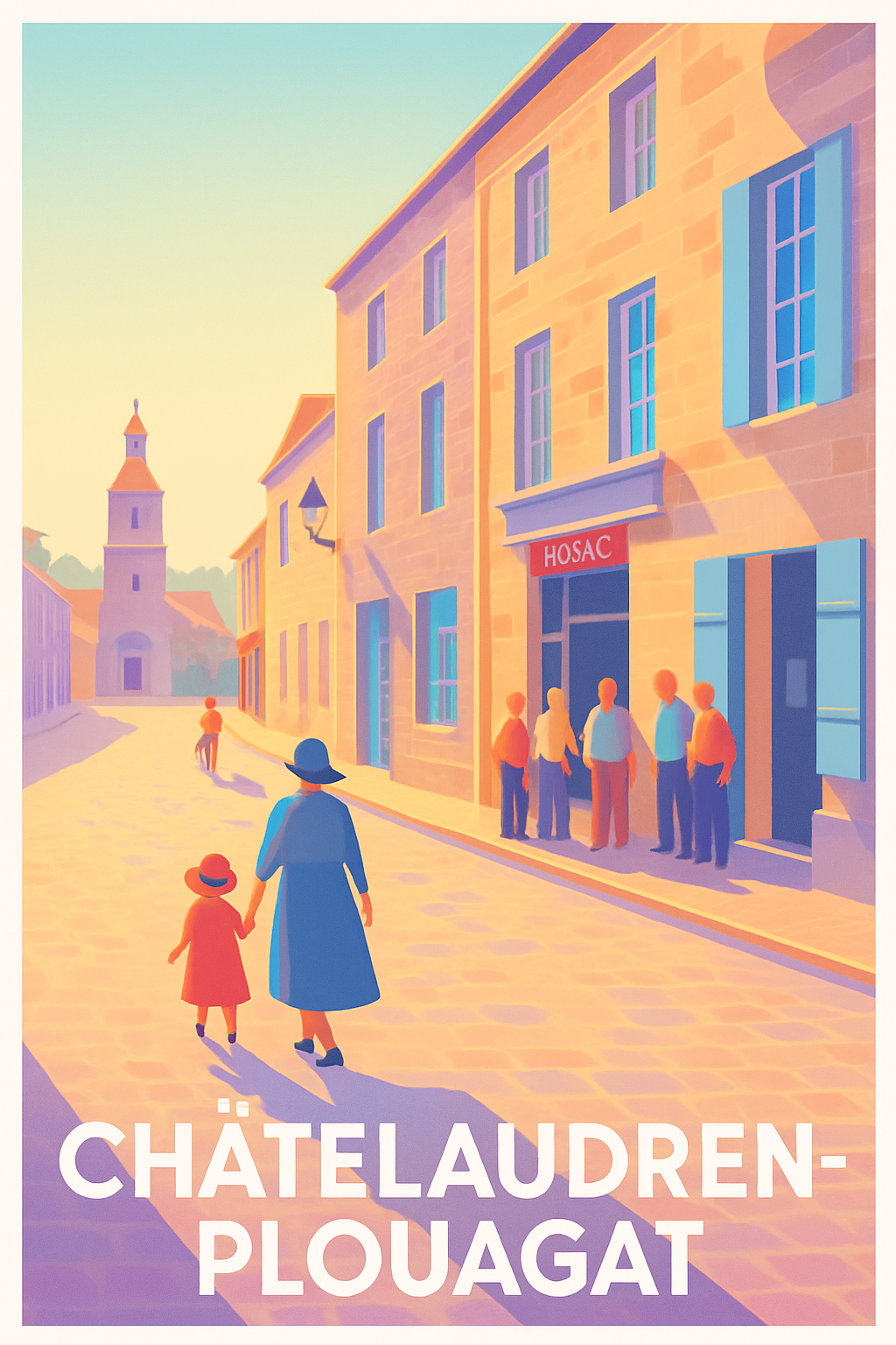 Côtes-d'Armor France Pas de Cadre / 20 × 30cm Affiche de Châtelaudren-Plouagat - Flânerie en Pays de Brocéliande