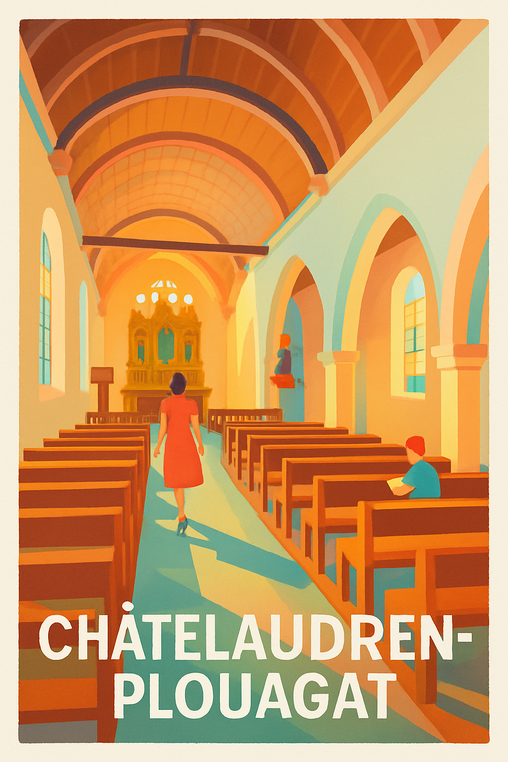 Affiche Châtelaudren-Plouagat — Lumières sacrées et sérénité intérieure · poster d'art de Châtelaudren-Plouagat