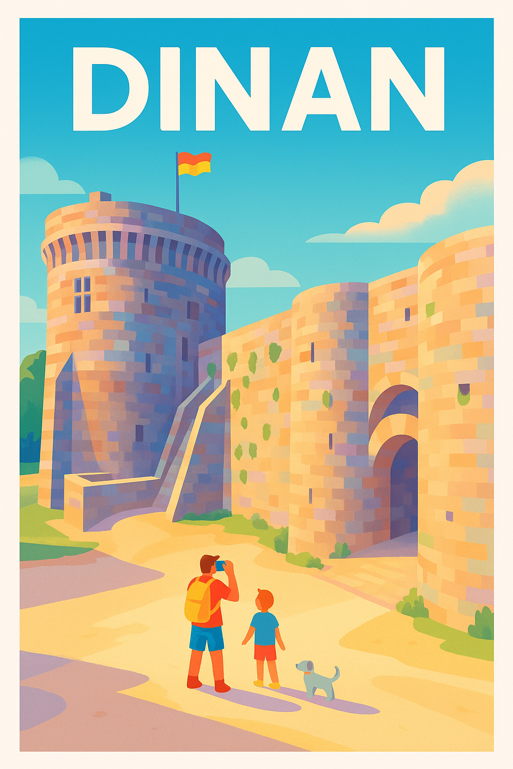 Côtes-d'Armor France Pas de Cadre / 20 × 30cm Affiche de Dinan - Découvrez le charme médiéval breton