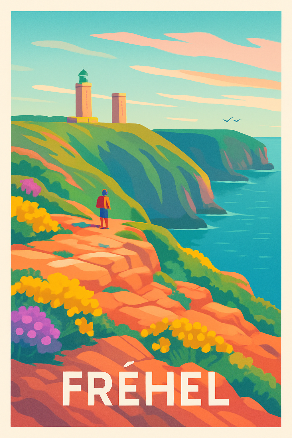 Côtes-d'Armor France Pas de Cadre / 20 × 30cm Affiche de Fréhel - L'évasion sauvage de la Côte d'Armor