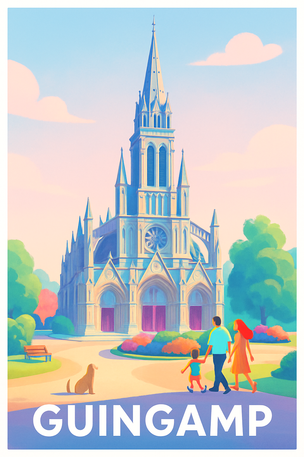 Affiche Guingamp — Charme et sérénité bretonne · poster d'art de Guingamp