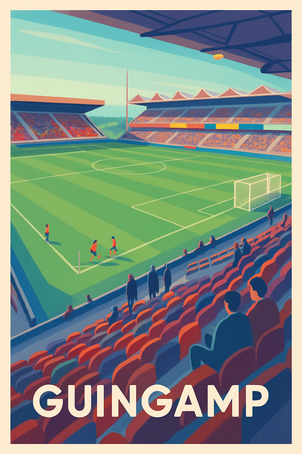 Côtes-d'Armor France Pas de Cadre / 20 × 30cm Affiche de Guingamp - L'âme du stade breton en affiche