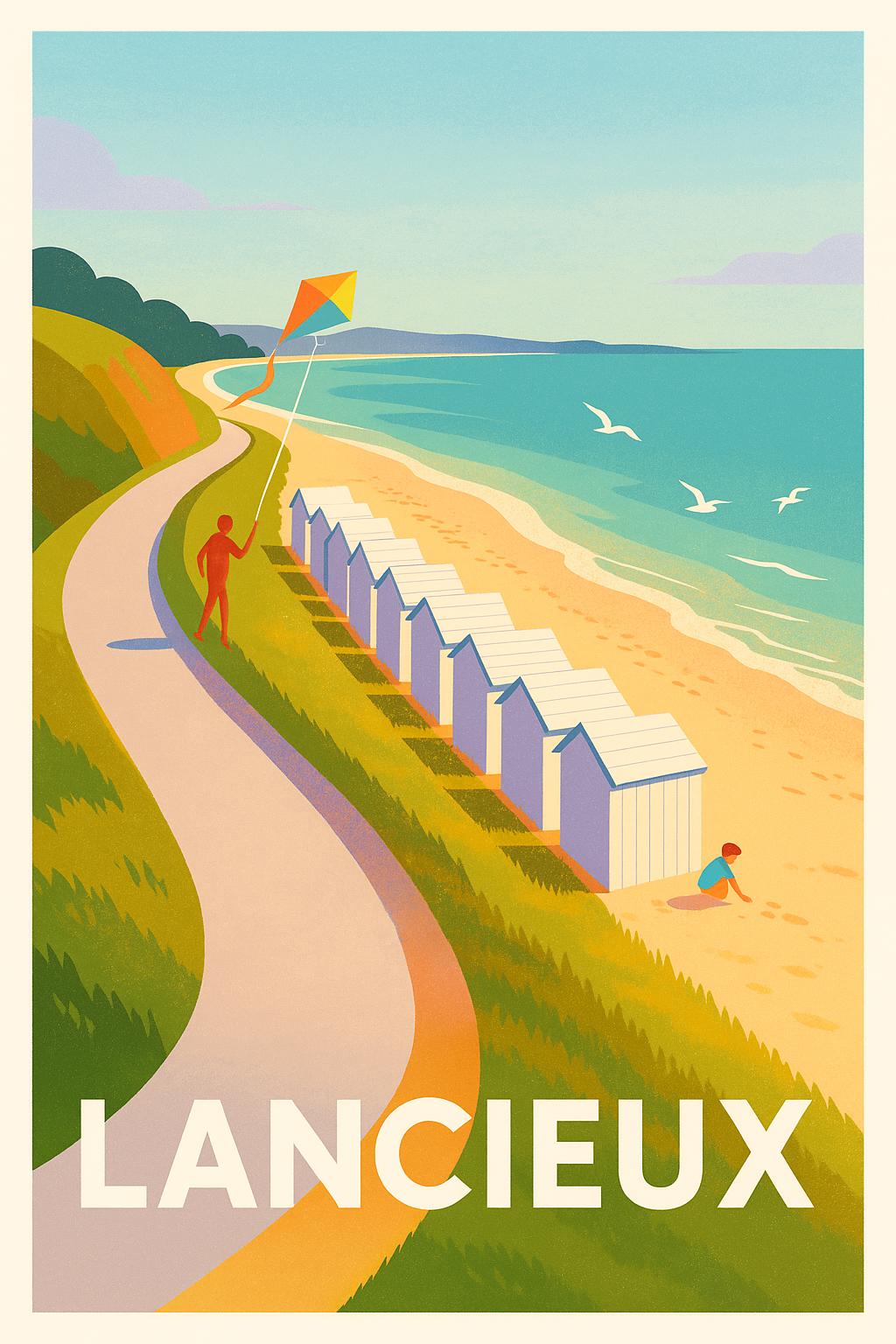 Côtes-d'Armor France Pas de Cadre / 20 × 30cm Affiche de Lancieux - Escapade en bord de mer