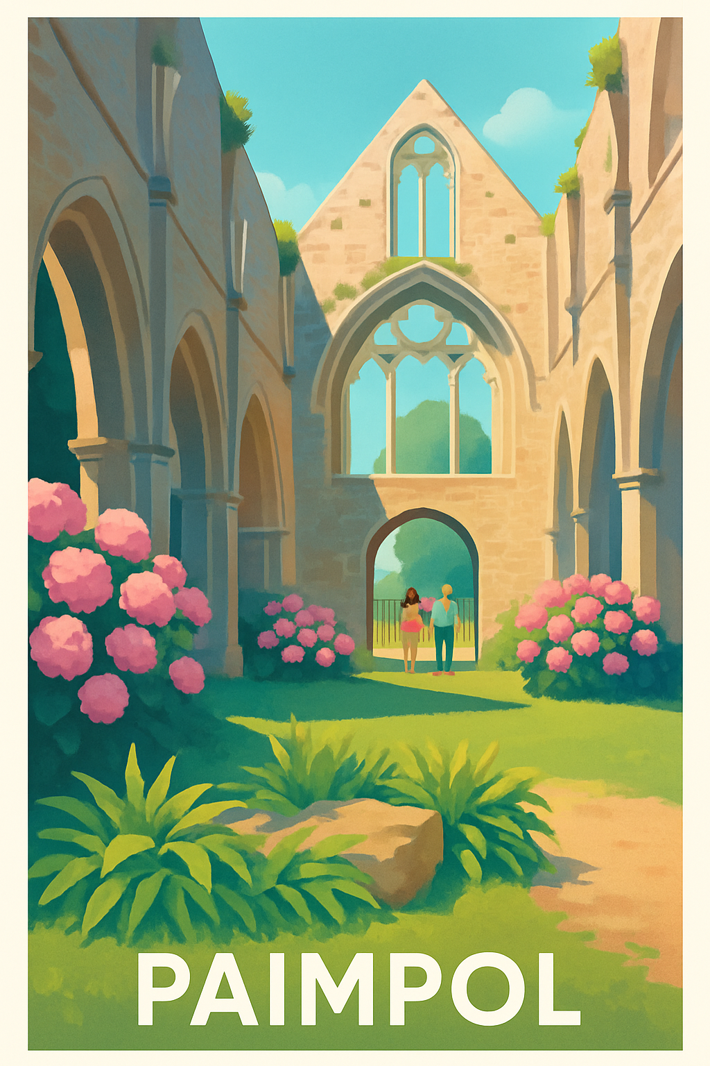 Côtes-d'Armor France Pas de Cadre / 20 × 30cm Affiche de Paimpol - Évasion entre ruines et nature