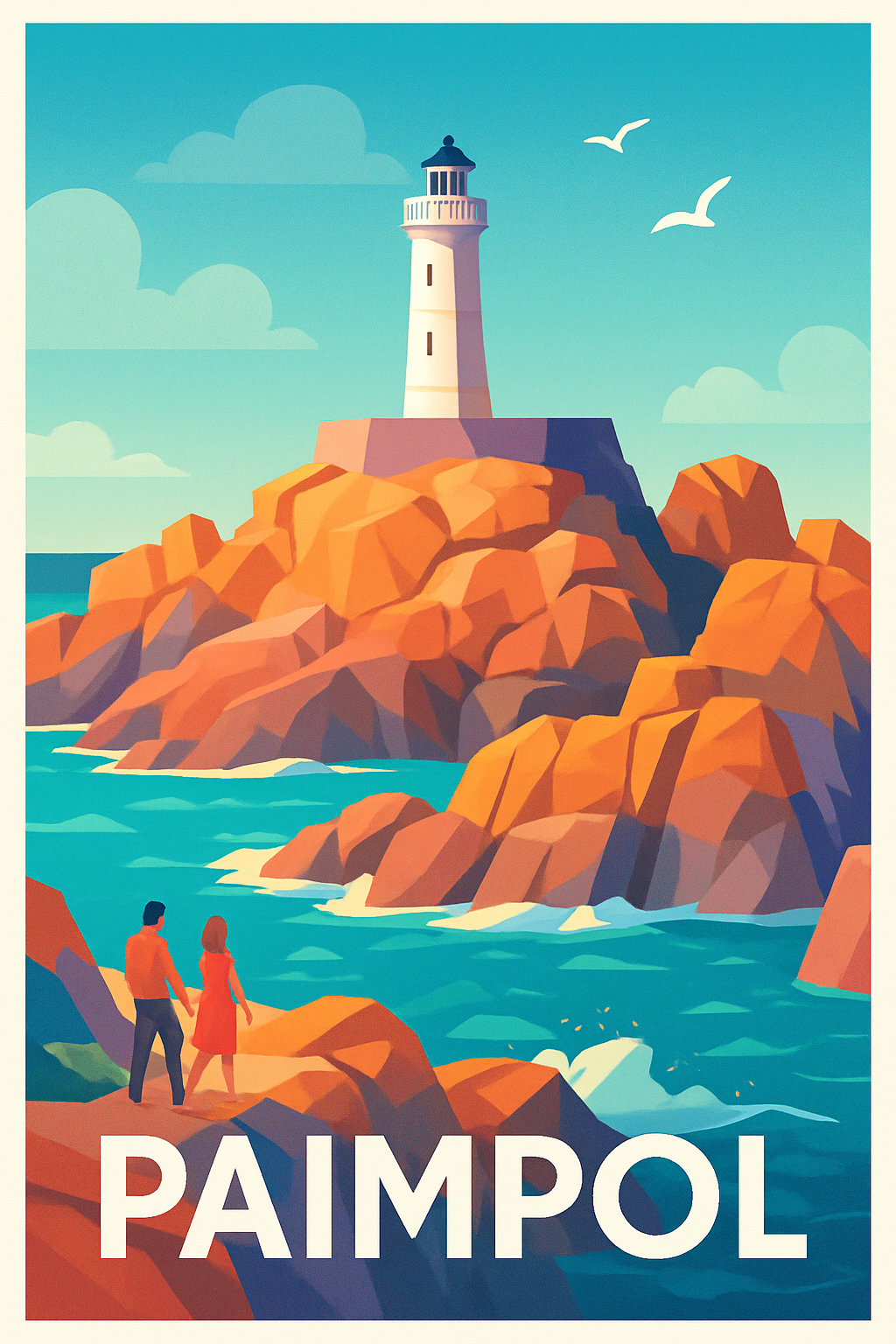 Côtes-d'Armor France Pas de Cadre / 20 × 30cm Affiche de Paimpol - L'escapade lumineuse sur la côte bretonne