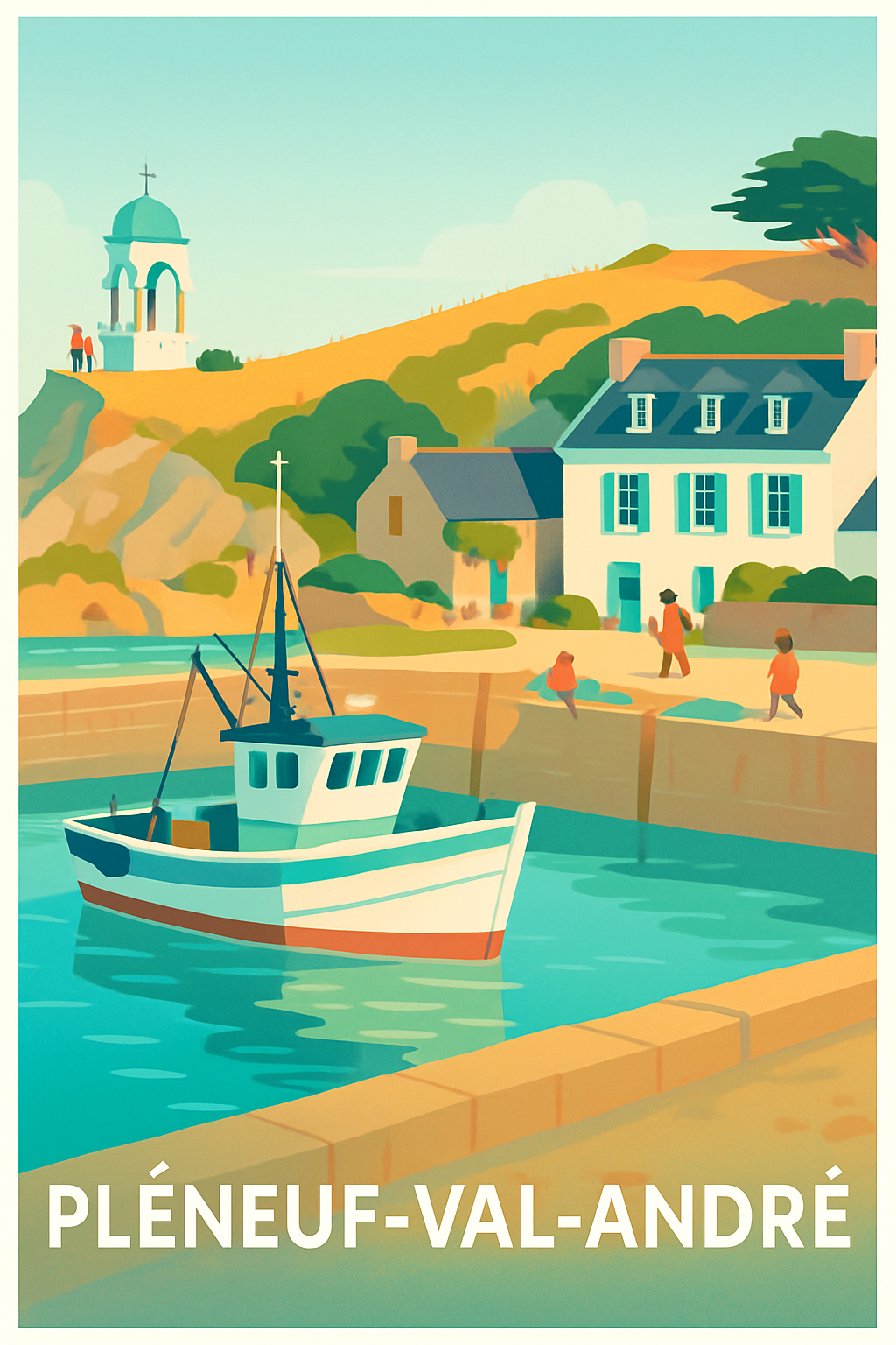 Côtes-d'Armor France Pas de Cadre / 20 × 30cm Affiche de Pléneuf-Val-André - Charme côtier et douceur bretonne