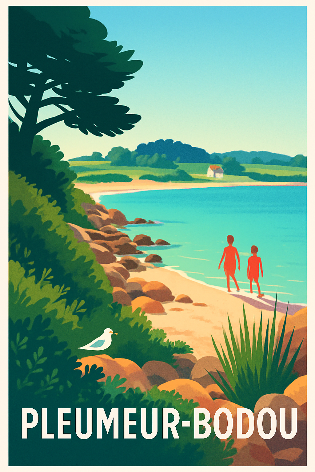 Affiche Pleumeur-Bodou — Évasion sur la côte bretonne · poster d'art de Pleumeur-Bodou