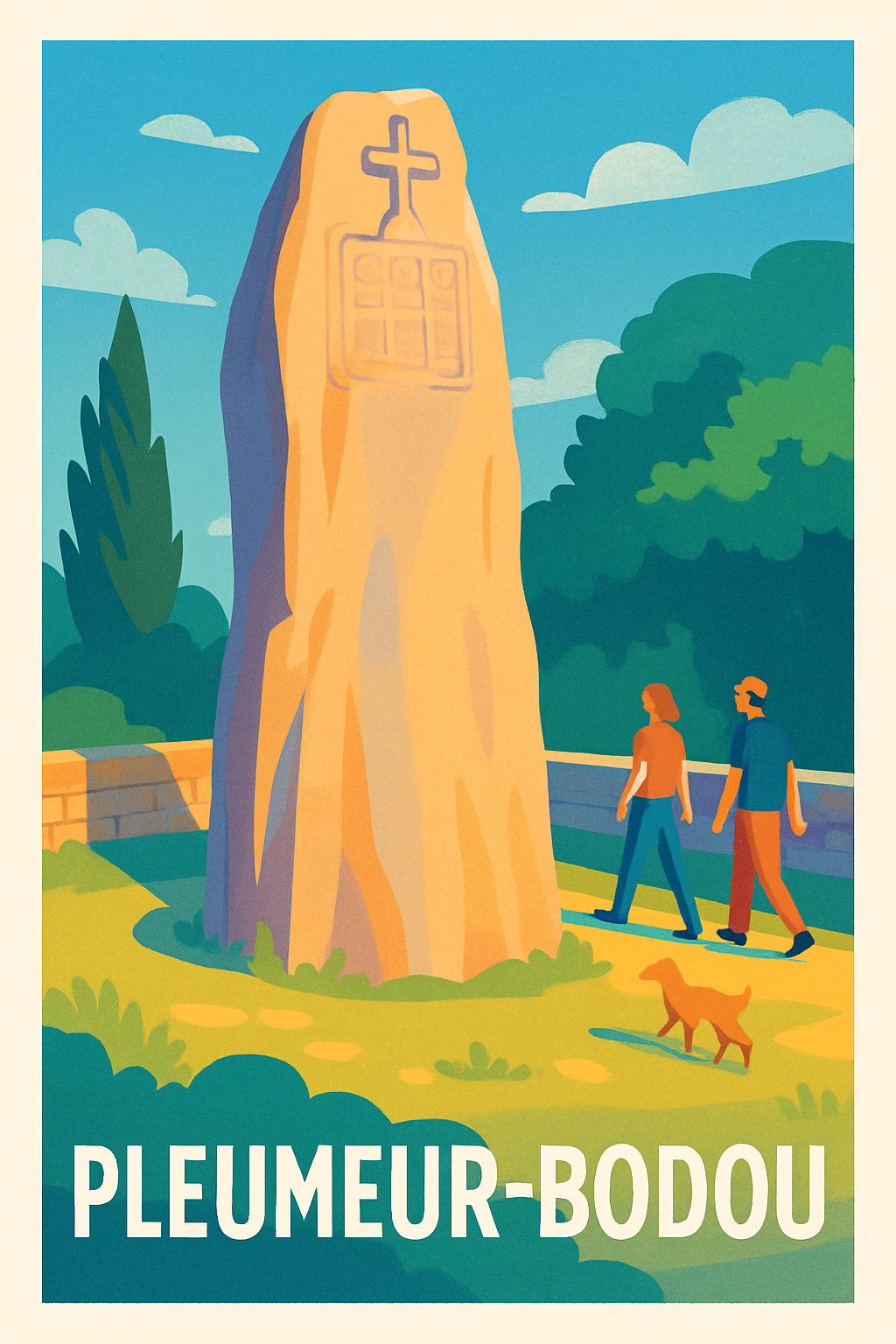 Affiche Pleumeur-Bodou — L'élégance du monument breton · poster d'art de Pleumeur-Bodou